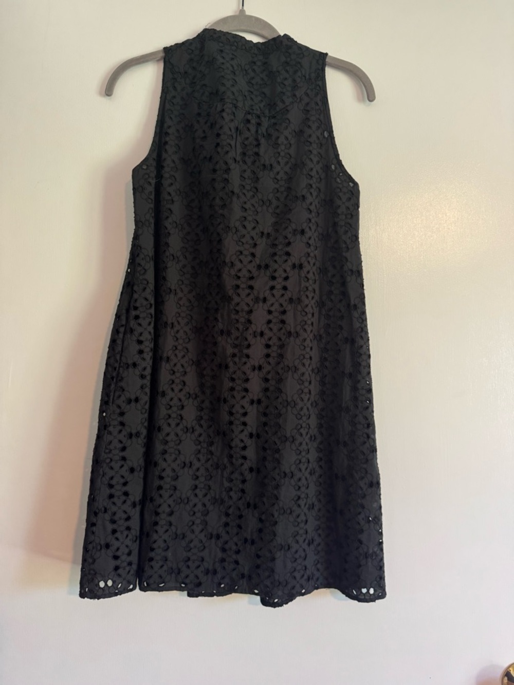 Theory Black Sleeveless Eyelet Midi Dress - Picture 2 of 5